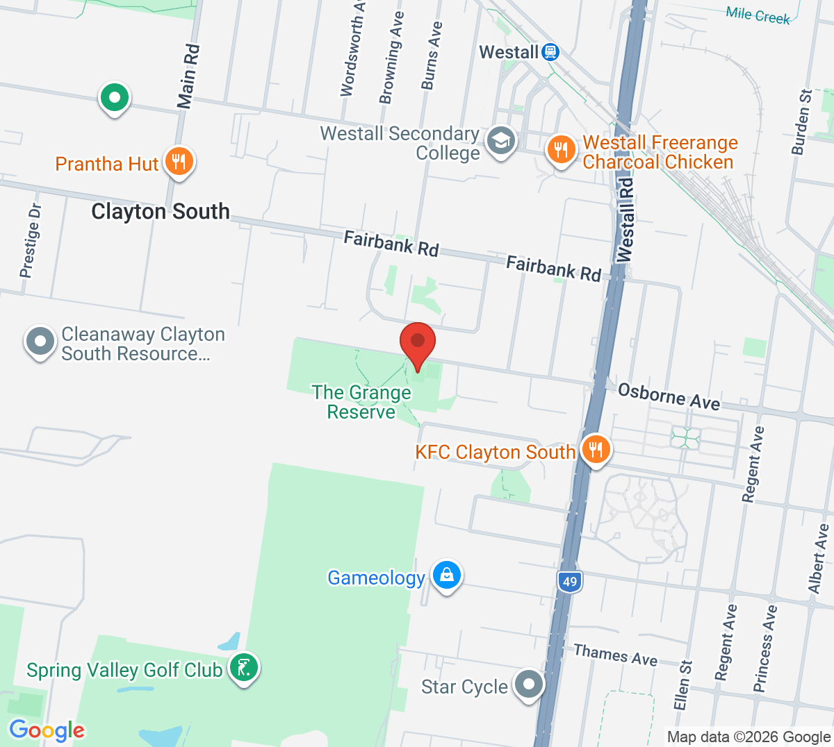 Map of Westall Social Tennis Club
