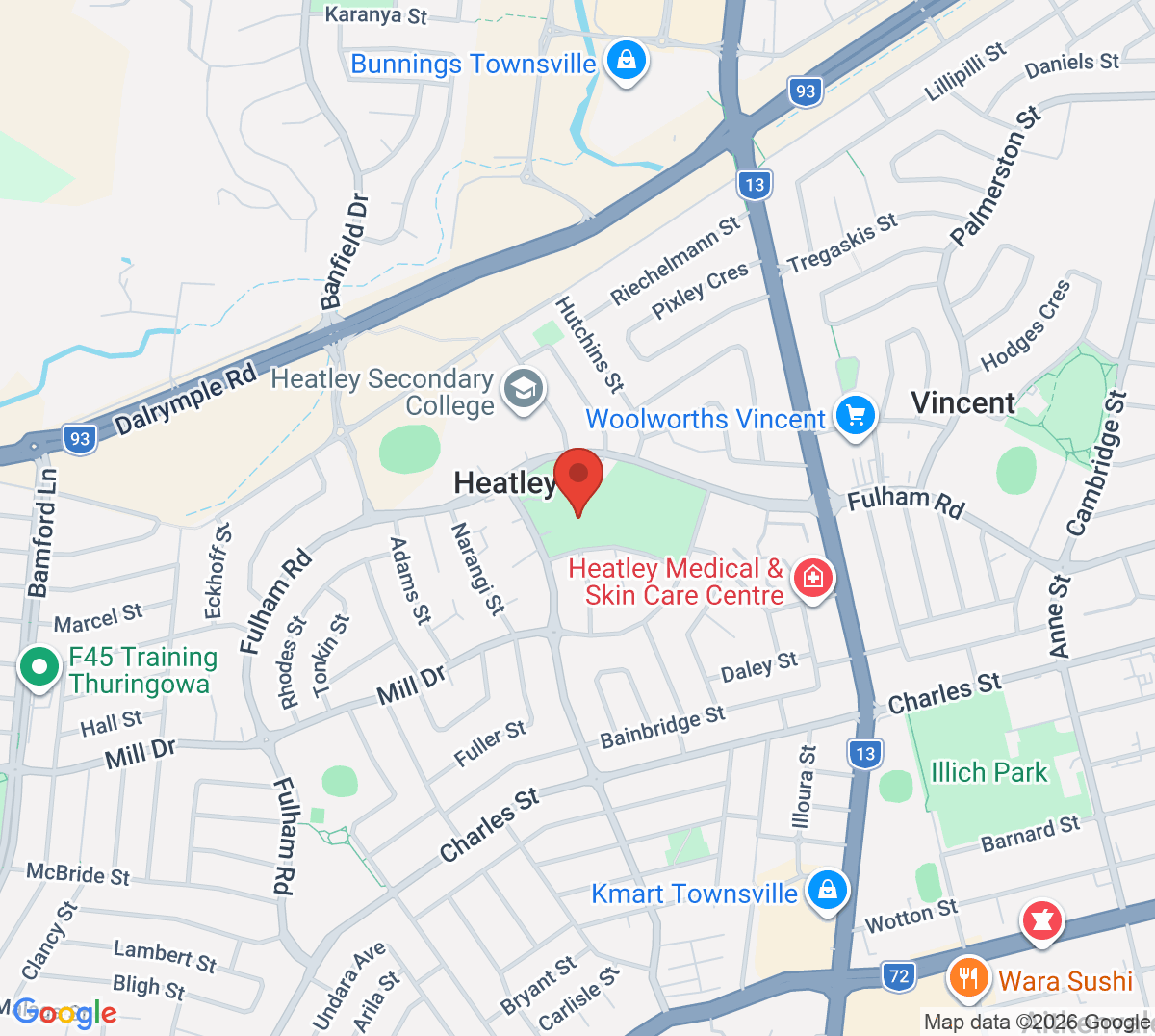 Map of Western Suburbs Tennis Club
