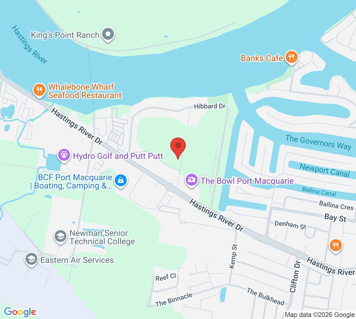 Map of West Port Macquarie Tennis Club