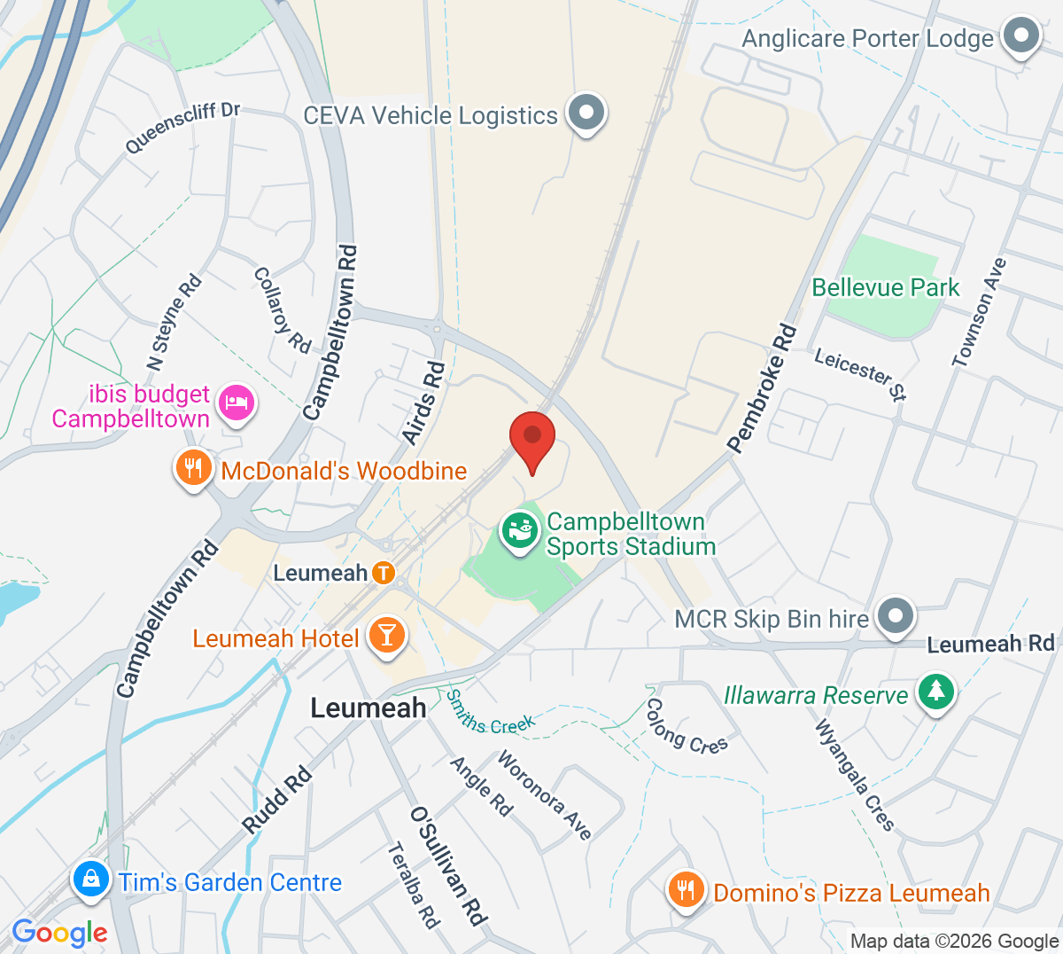 Map of Wests Tennis Club