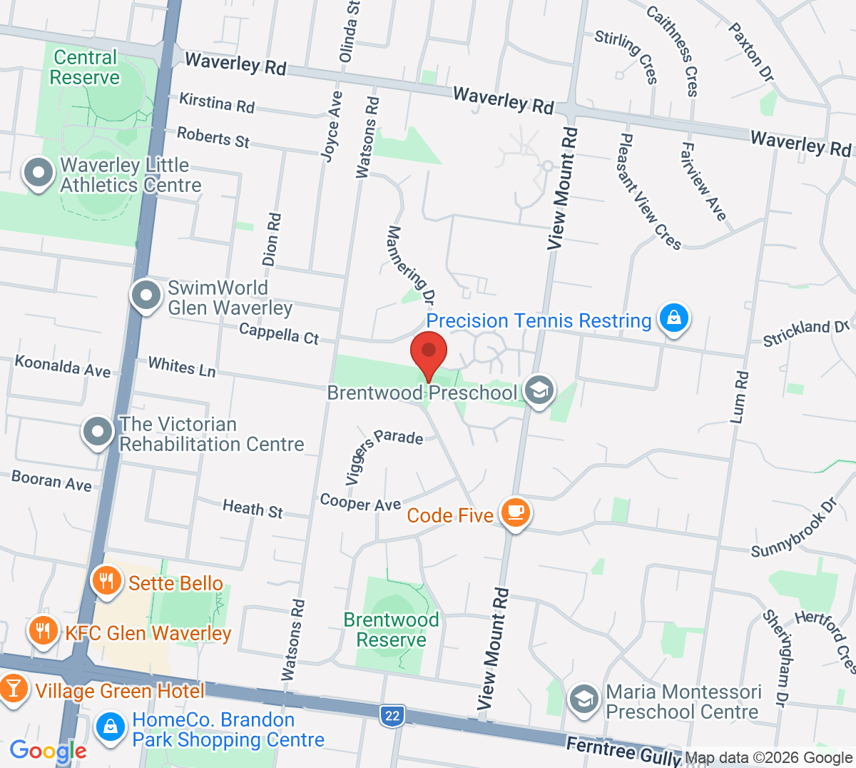 Map of Whites Lane Tennis Club
