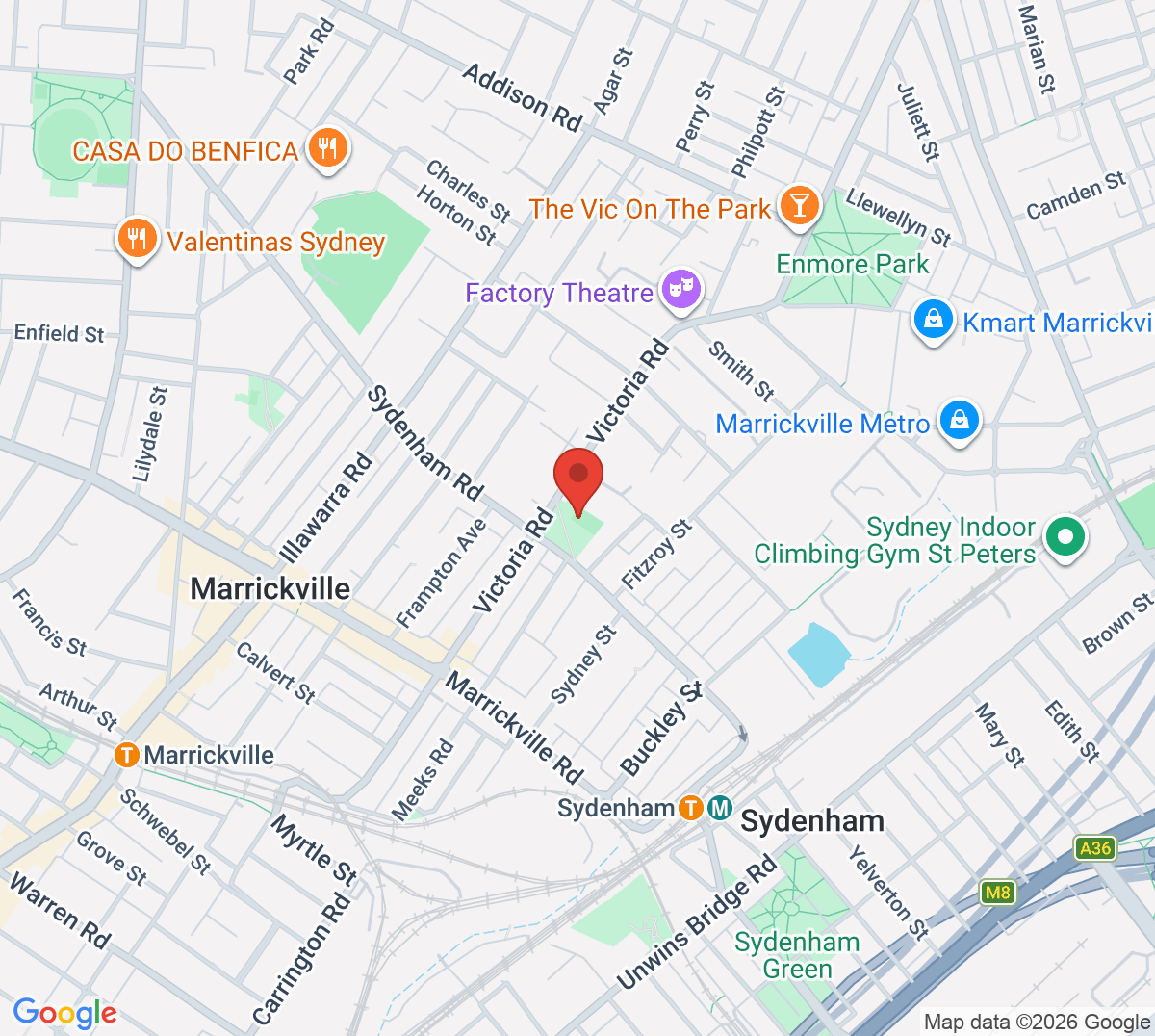 Map of Wicks Park Tennis Centre