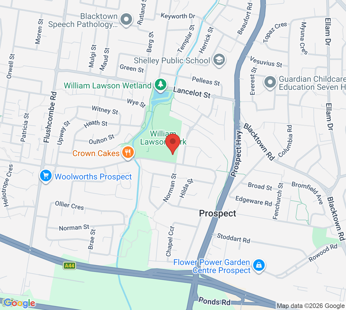 Map of William Lawson Park Tennis
