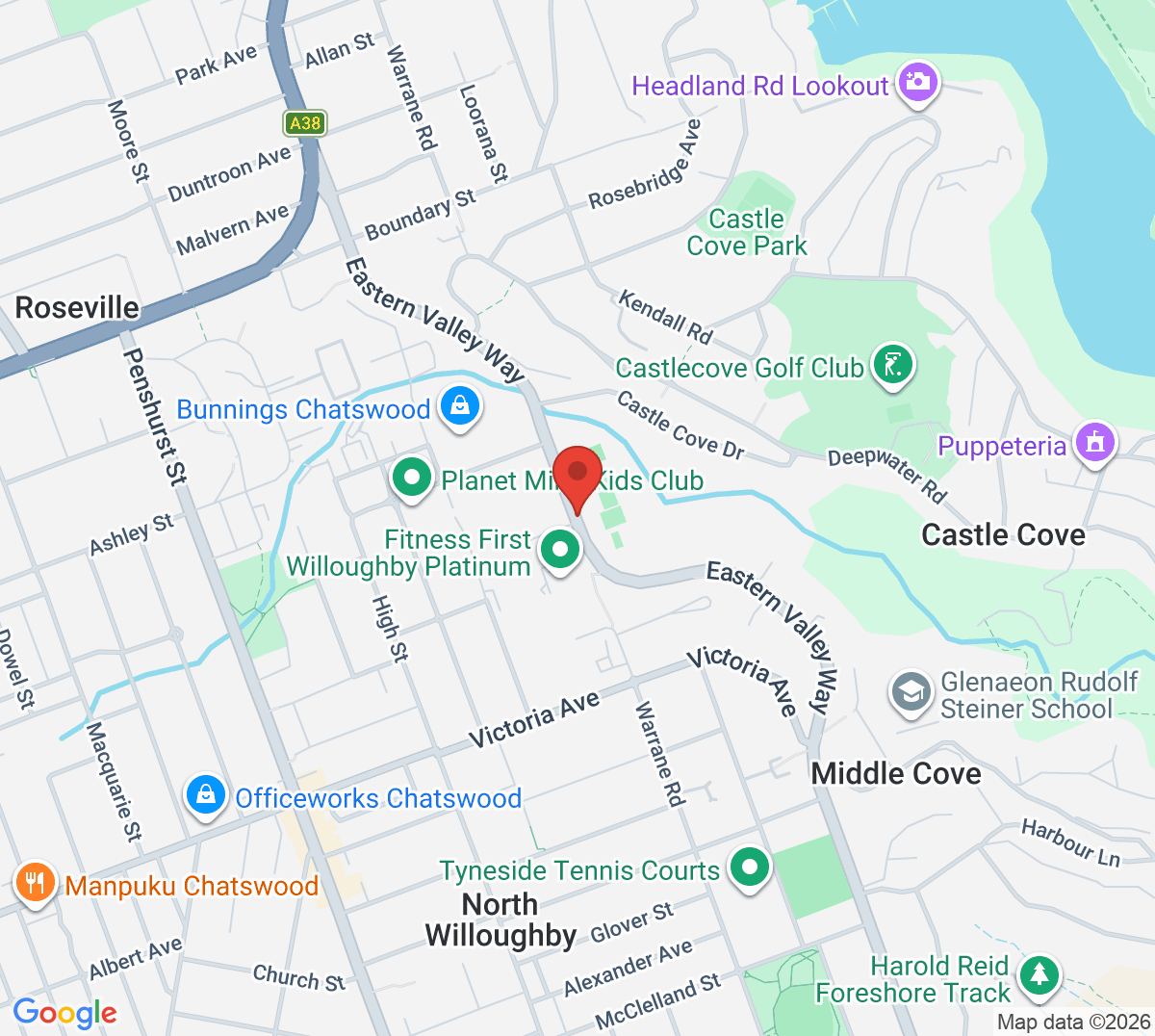 Map of The Willis Recreation and Sports Centre (Tennis)