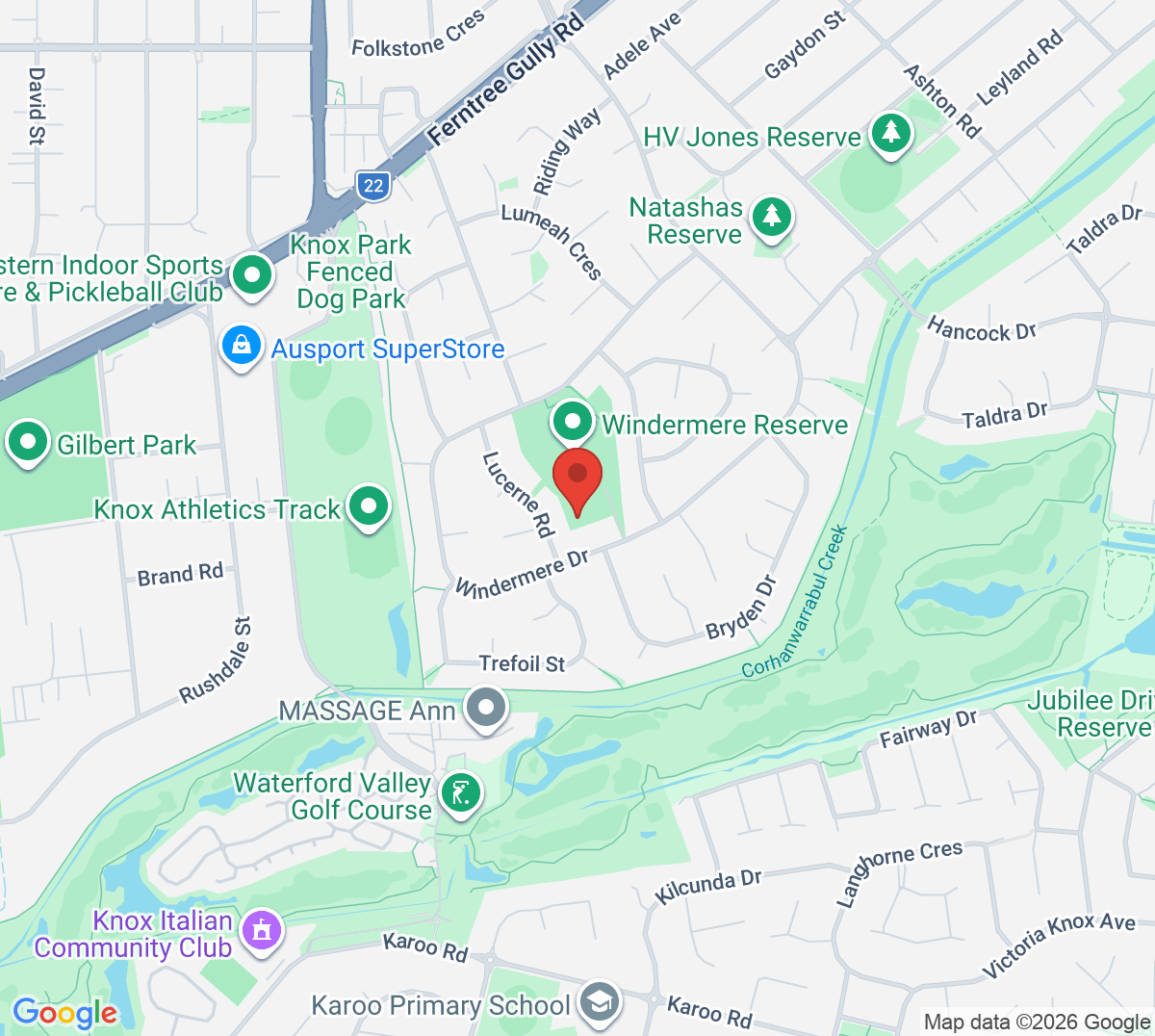 Map of Windermere Tennis Club