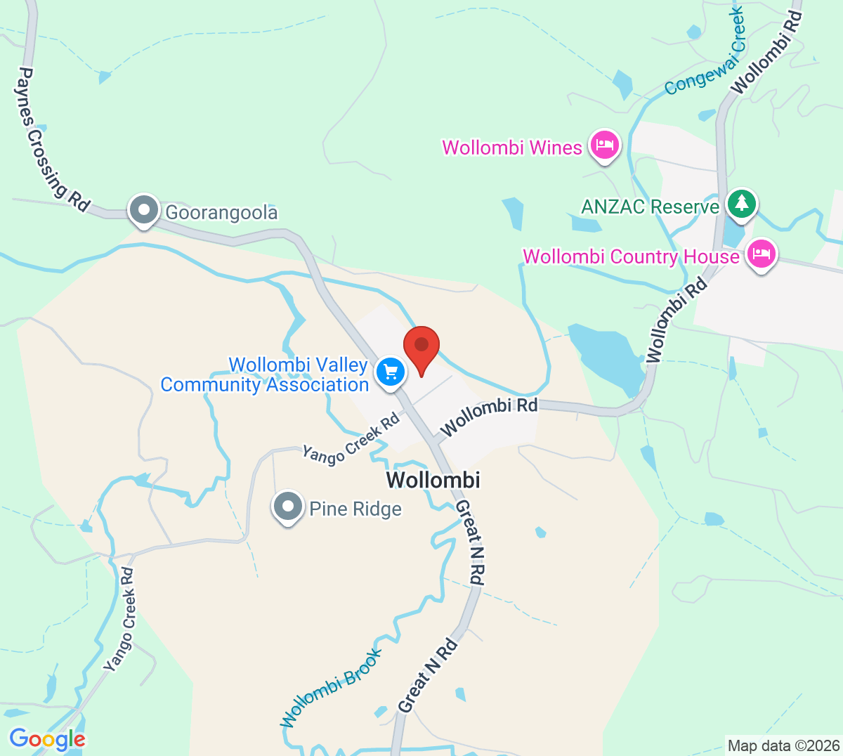 Map of Wollombi Tennis
