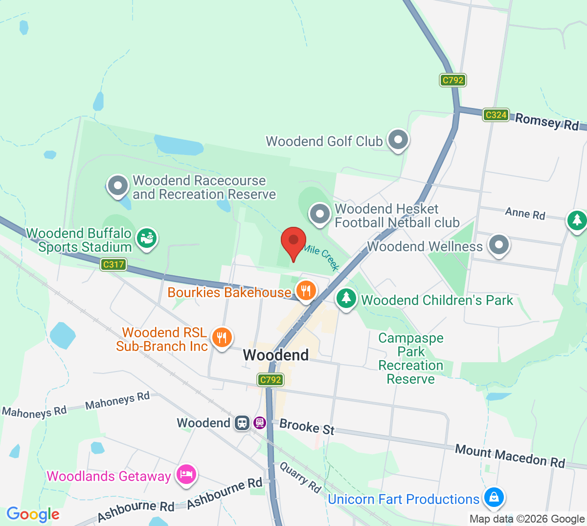 Map of Woodend Tennis Club