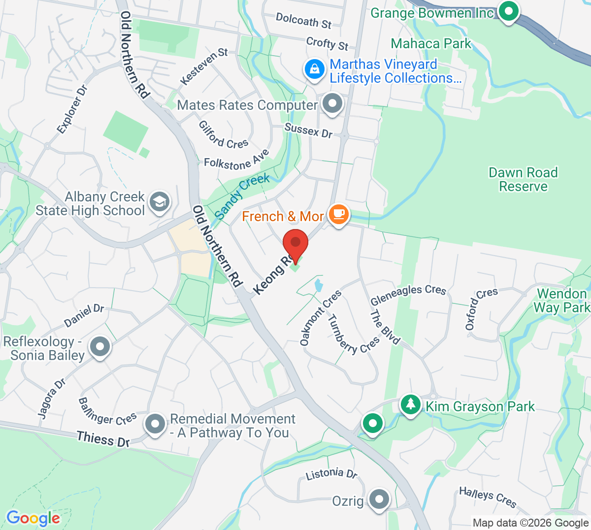 Map of Woods Tennis Centre