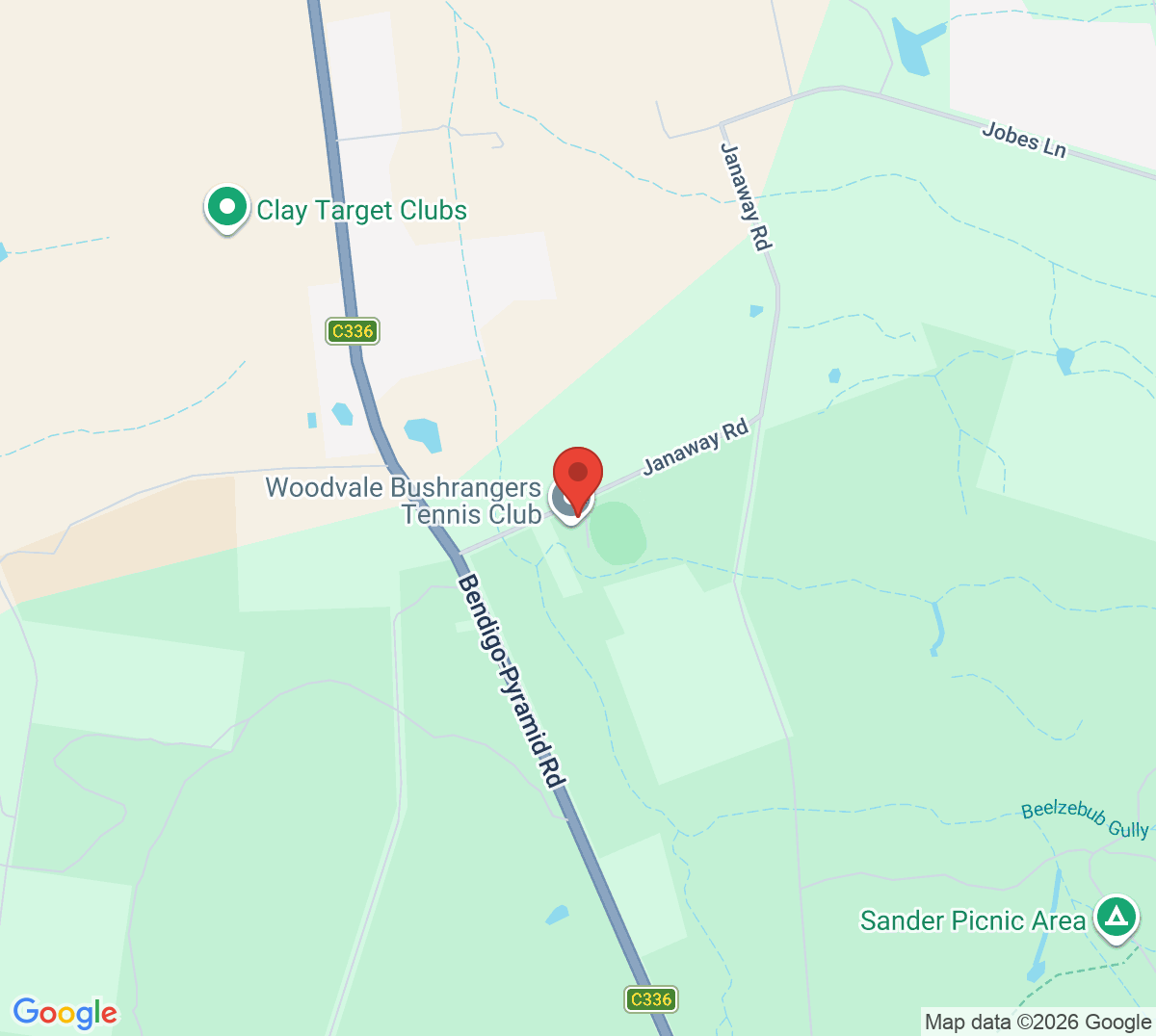 Map of Woodvale Bush Rangers Tennis Club