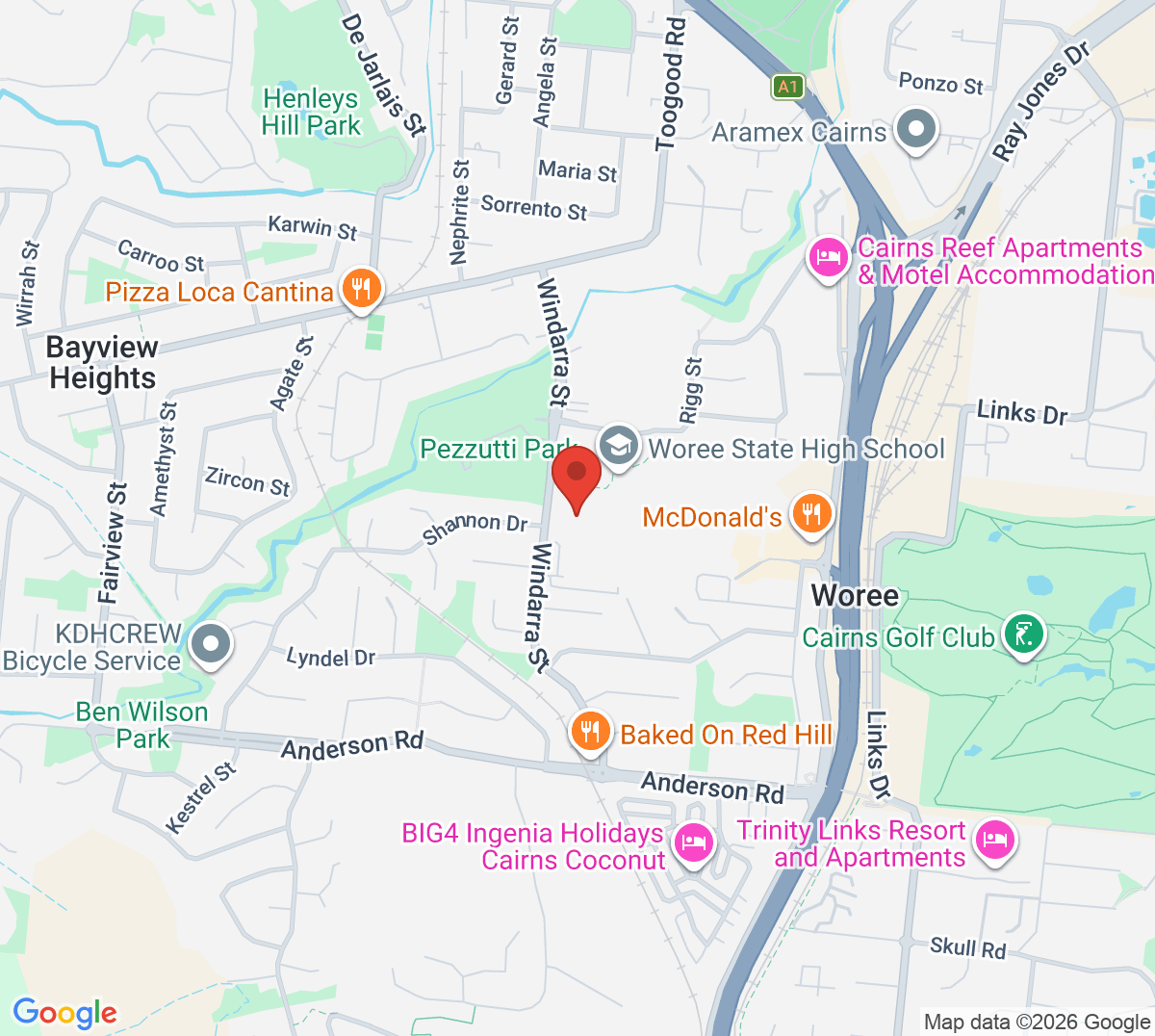 Map of Woree Tennis Club