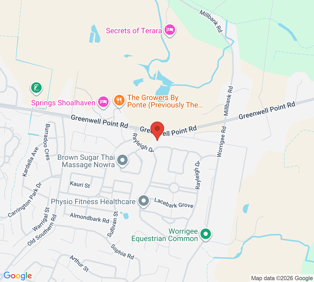Map of Worrigee Tennis Court