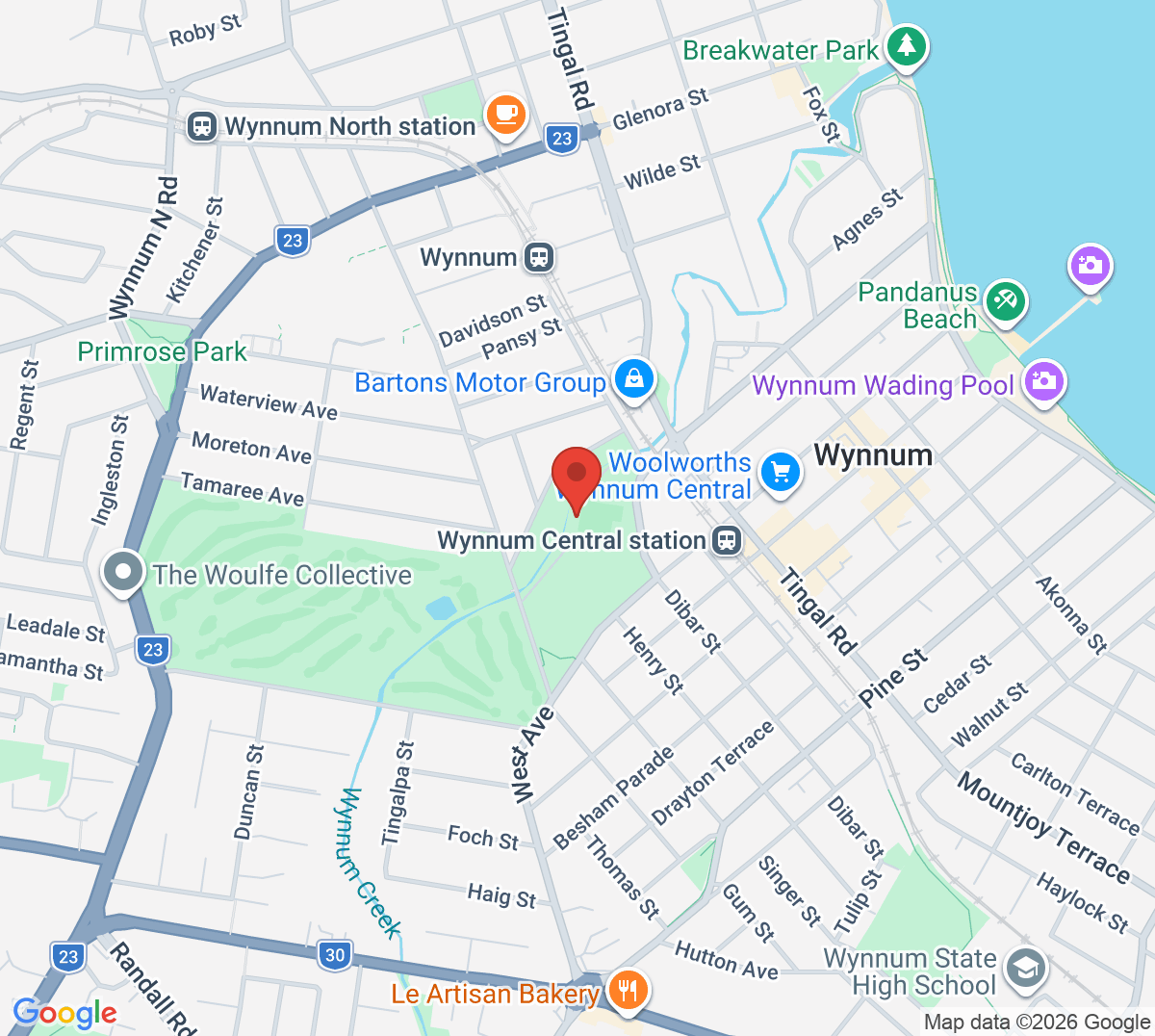 Map of Wynnum Tennis Centre