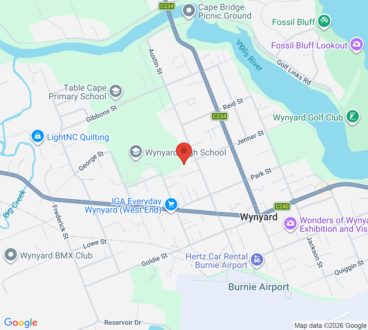 Map of Wynyard Somerset Tennis Club