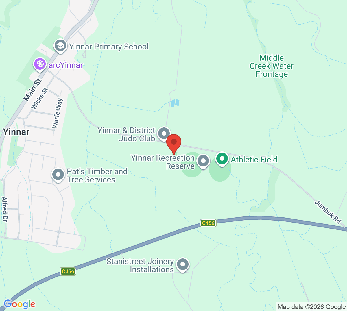 Map of Yinnar Tennis Club